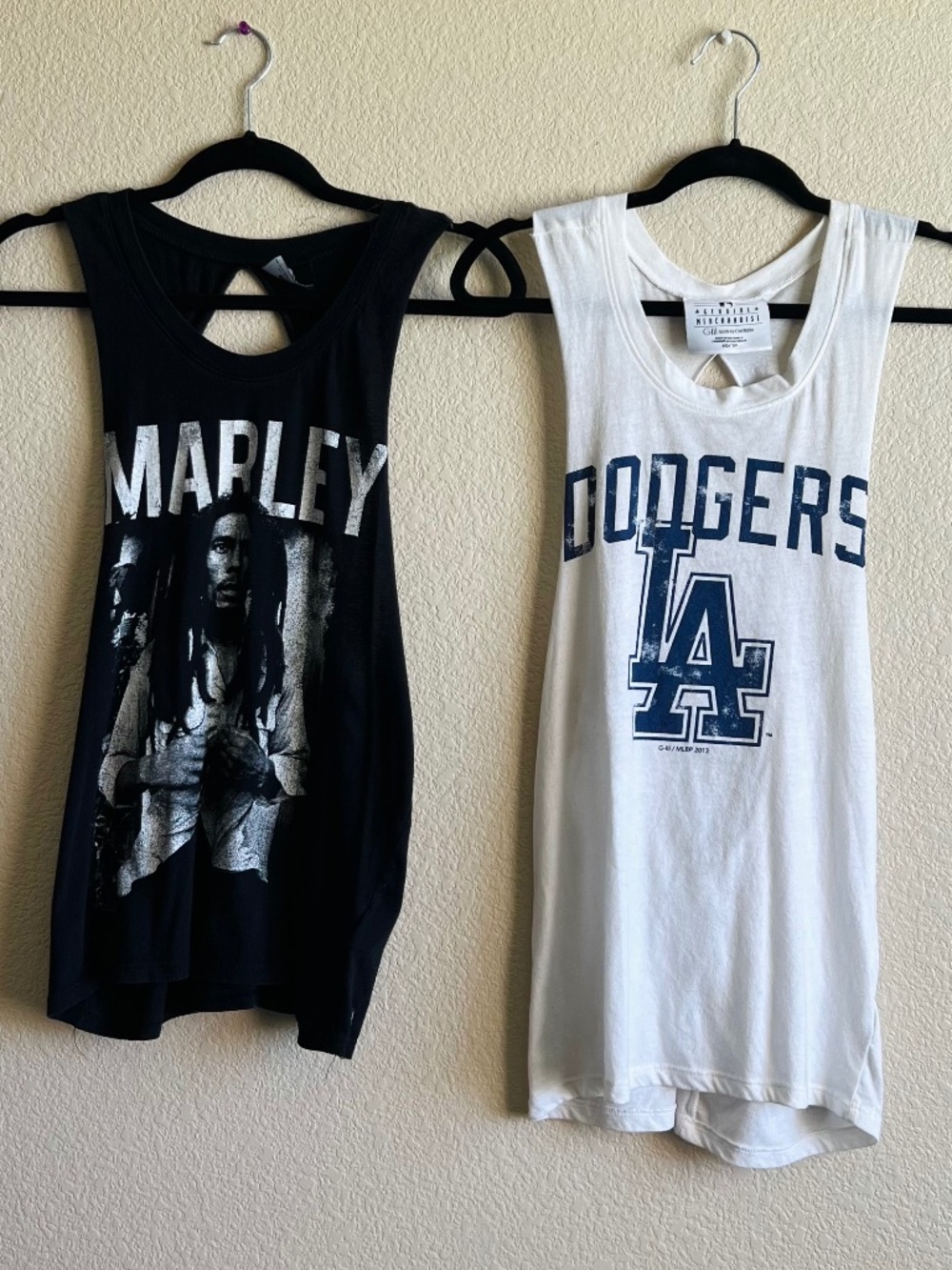 Zion Rootswear Bob Marley and LA Dodgers Slit Back T-Shirts